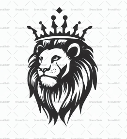 Majestätischer Löwe und Krone